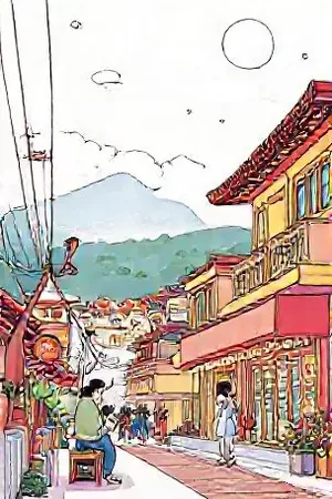 短片《快递员的第372天》封面，雨夜路面上的一道车灯